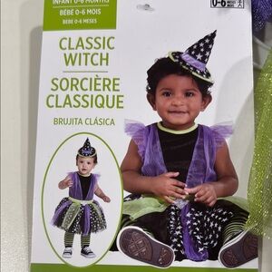 Classic Witch Costume for Infants - Purple and Black